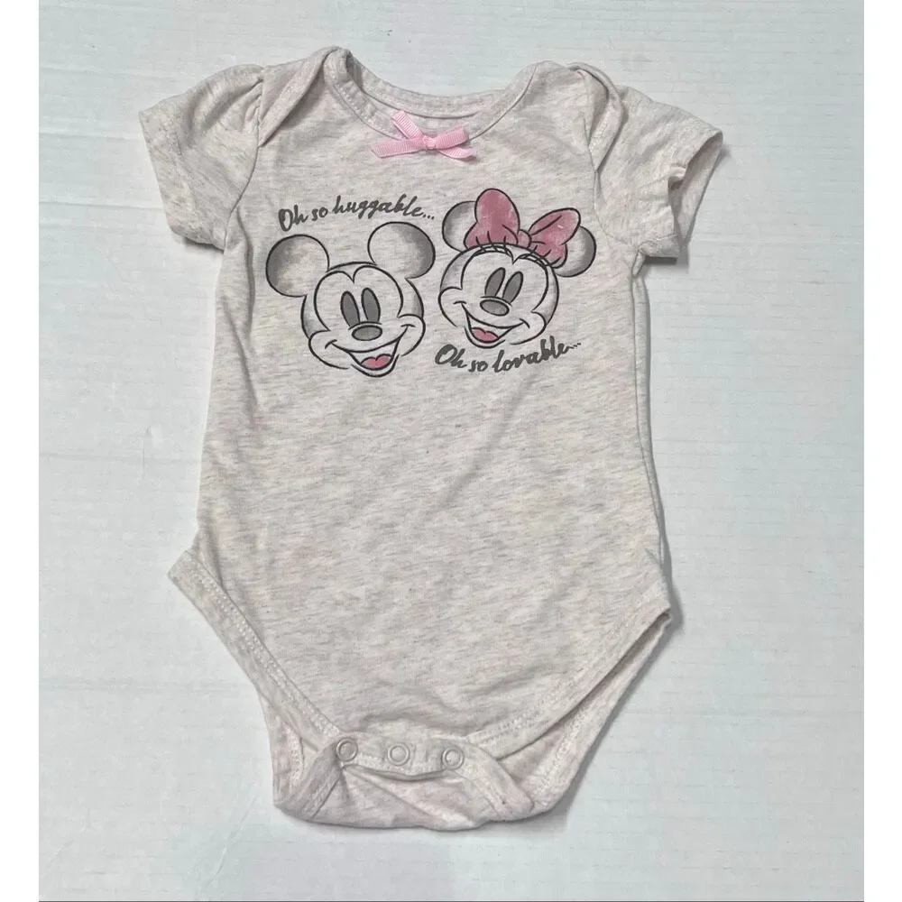 Disney Baby. Mickey And Minnie Mouse Bodysuit   Girls Size 6/9 Months